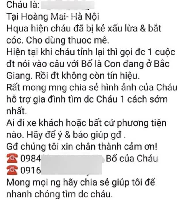 An ninh - Hình sự - Hà Nội: Thực hư thông tin nữ sinh lớp 8 bị đánh thuốc mê, bắt cóc (Hình 2).