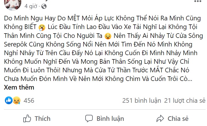 Cộng đồng mạng - Nam thanh niên khóc lóc, phát trực tiếp cảnh mình nhảy cầu tự tử (Hình 2).