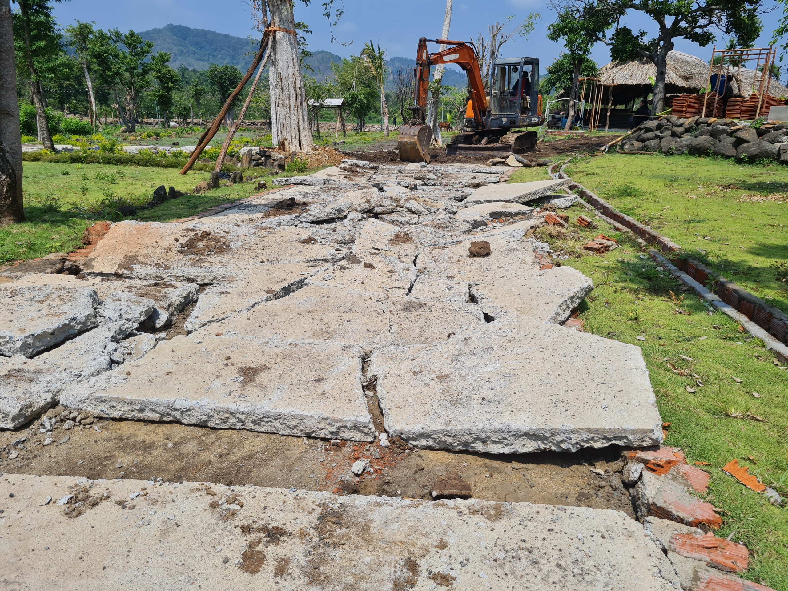 Dân sinh - Đang tháo dỡ các công trình trái phép tại trang trại ngựa Đoàn Thành 