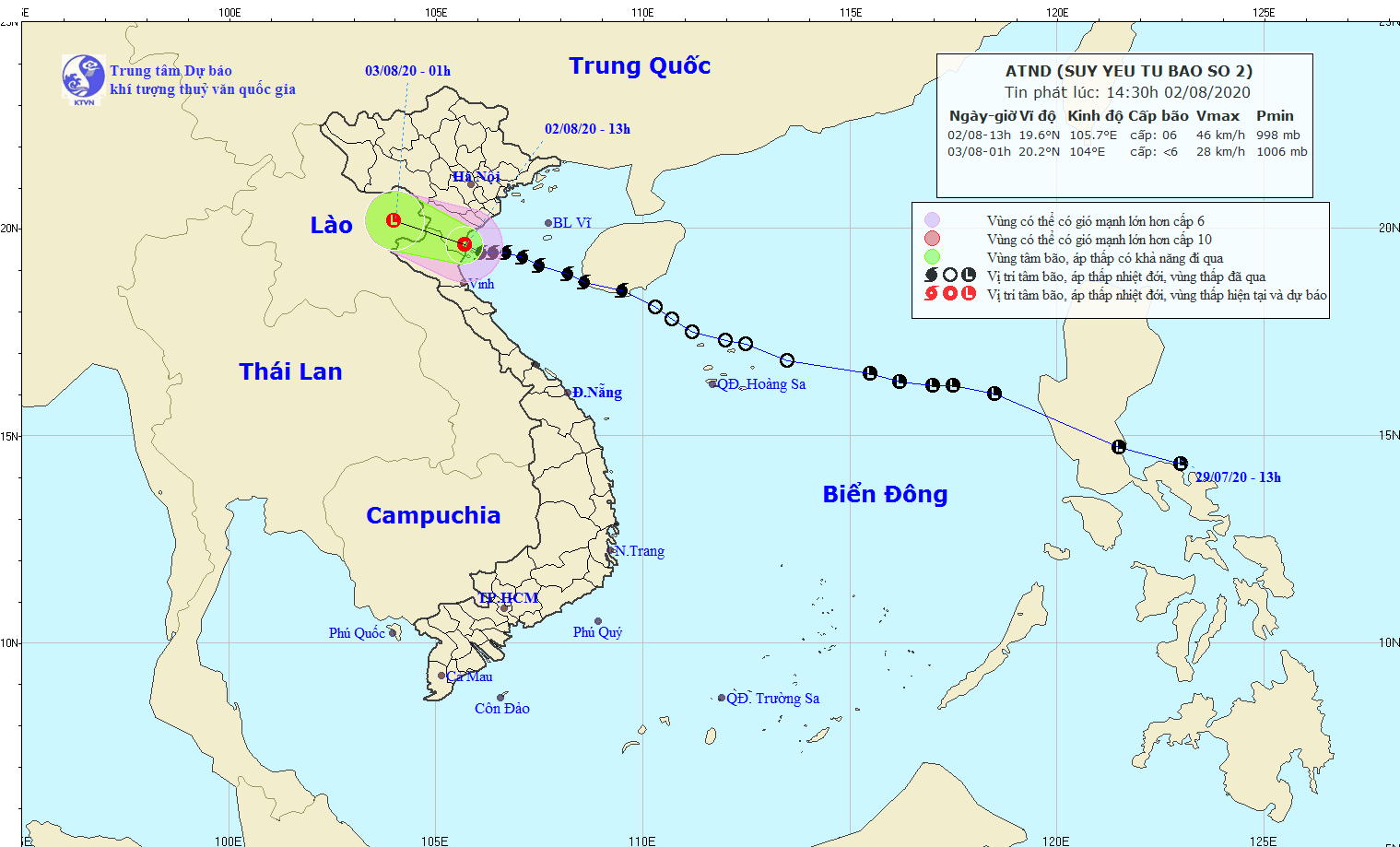 Tin nhanh - Bão số 2 đã suy yếu thành áp thấp nhiệt đới