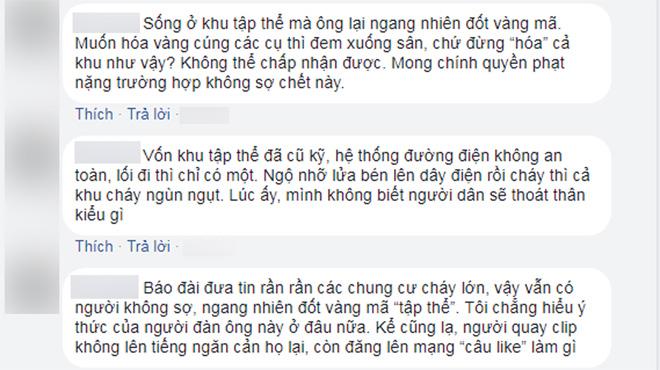 Giật mình với hành động của người đàn ông đốt vàng mã ngay trong khu tập thể (Hình 2).