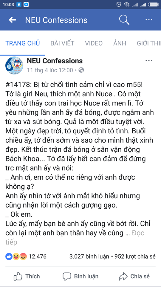 Cô nàng bất ngờ bị từ chối tình cảm vì … “lùn không sang, bần lắm”