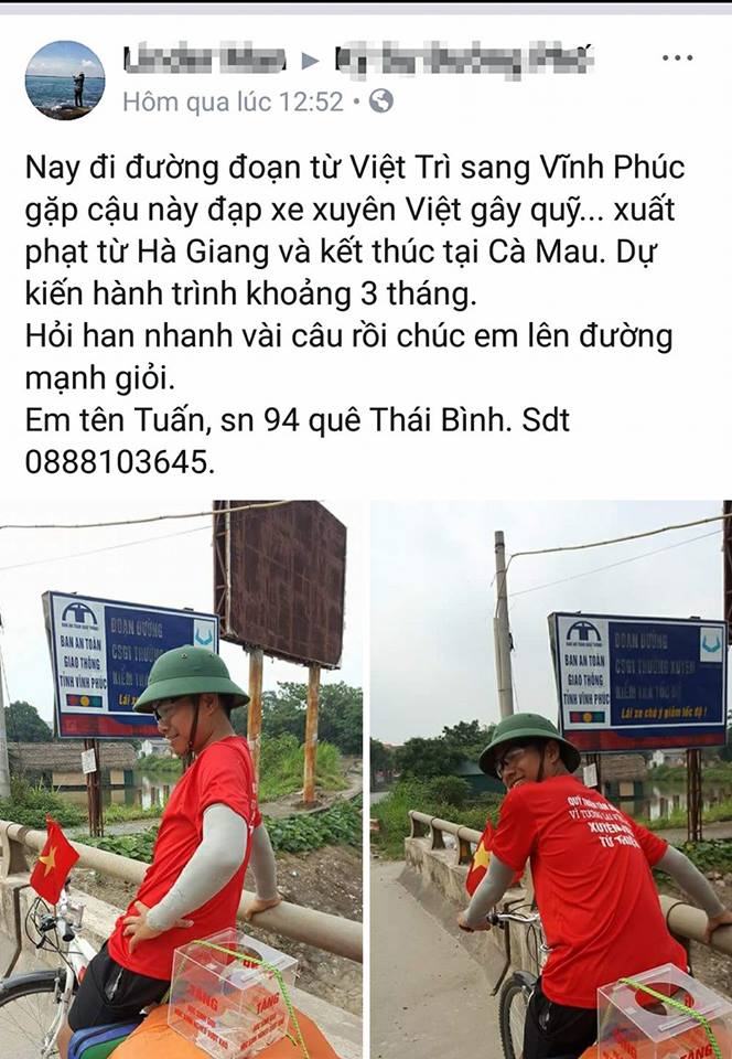 Cảm phục “bánh xe yêu thương” đầy nhân ái của chàng trai 9X Thái Bình