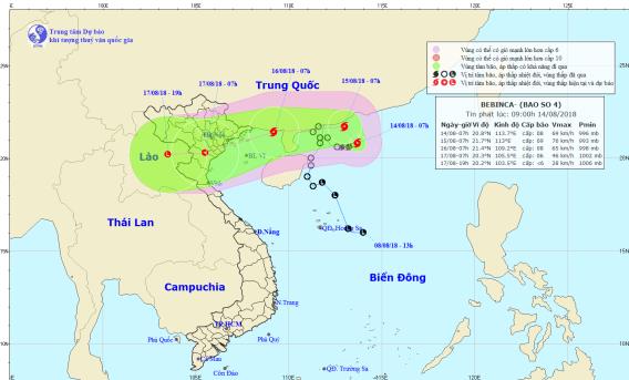 Tin nhanh - Tin bão mới nhất (14/8): Sức gió giật cấp 11, Bắc Bộ sẽ mưa rất to 