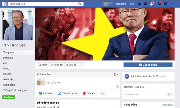 Cuộc sống số - Facebook giả HLV Park Hang-seo thi nhau “mọc lên như nấm” 