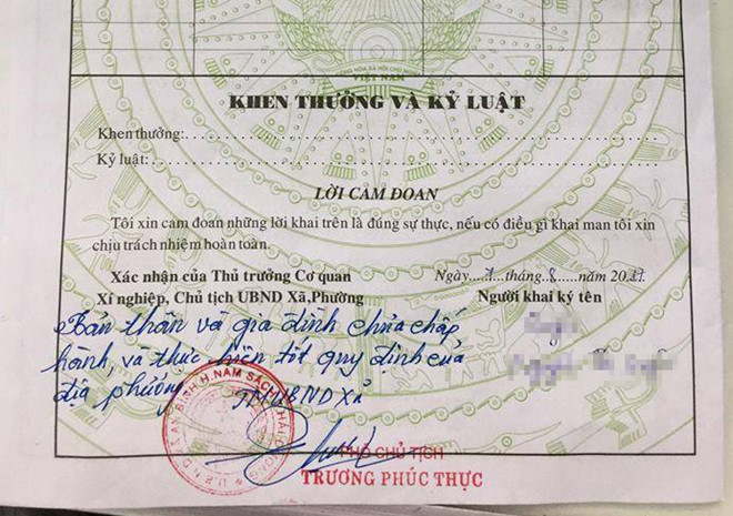 Xã hội - Vụ bút phê sơ yếu lý lịch ở Hải Dương: Lãnh đạo huyện Nam Sách lên tiếng