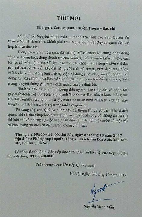 Pháp luật - Quyền Vụ trưởng Nguyễn Minh Mẫn sẽ không được tổ chức họp báo (Hình 2).