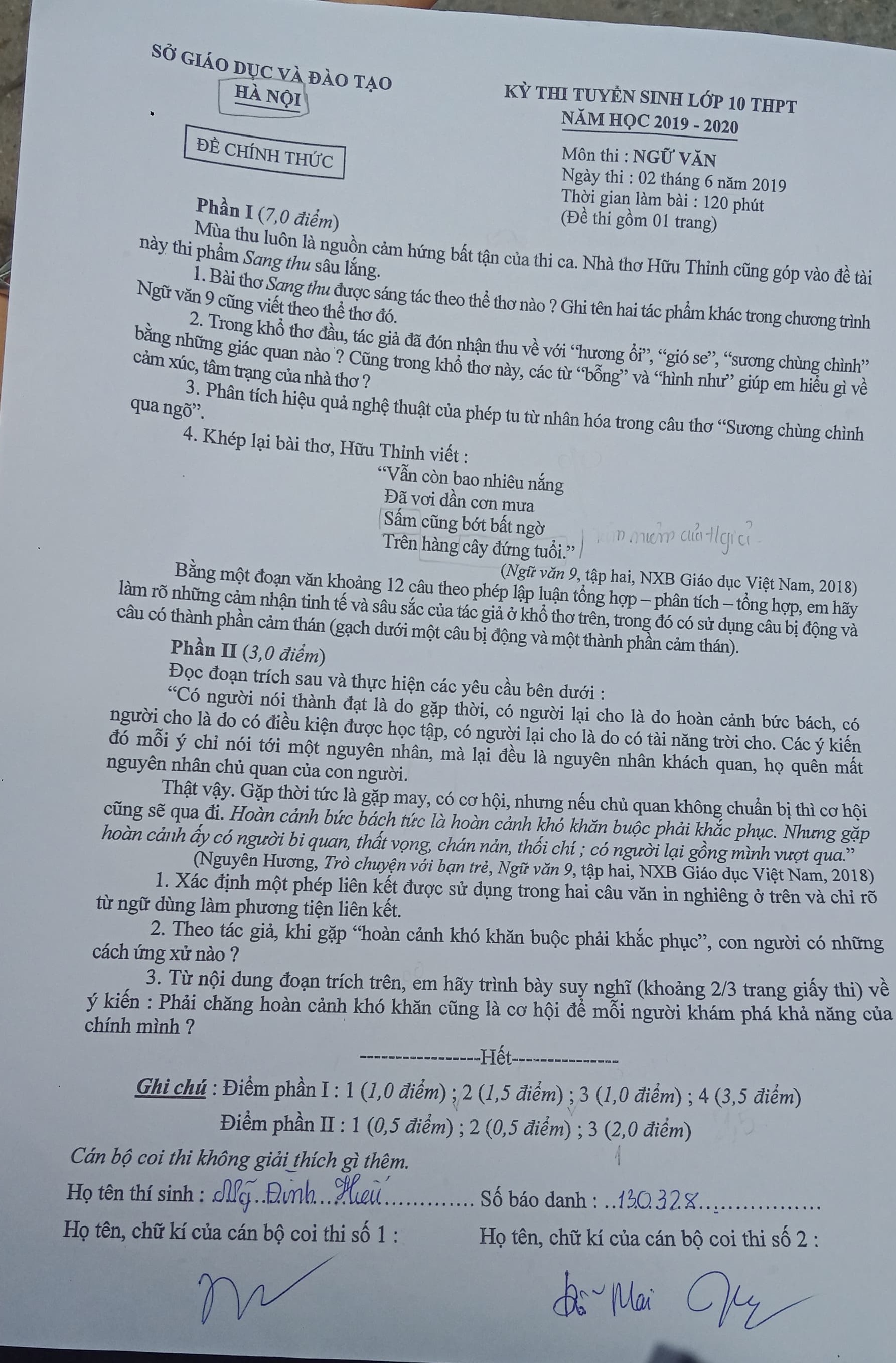 Giáo dục - Đề thi Ngữ văn vào lớp 10 Hà Nội: Vừa sức, “nằm trong tầm tay” các thí sinh (Hình 2).