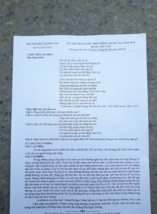 Giáo dục - Đề thi Ngữ văn THPT Quốc gia 2019: Có khả năng khơi gợi xúc cảm, thẩm mỹ (Hình 2).