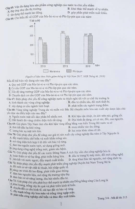 Giáo dục - Đề thi minh họa THPT Quốc gia 2020 môn Địa lý nhiều “bất ngờ lớn”! (Hình 10).