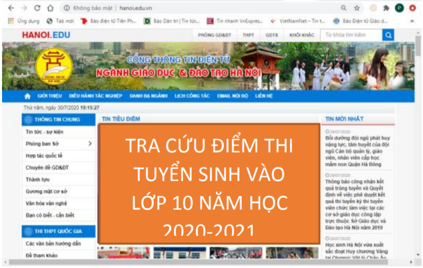 Giáo dục - Hà Nội công bố điểm thi kỳ thi tuyển sinh vào lớp 10 THPT năm học 2020-2021