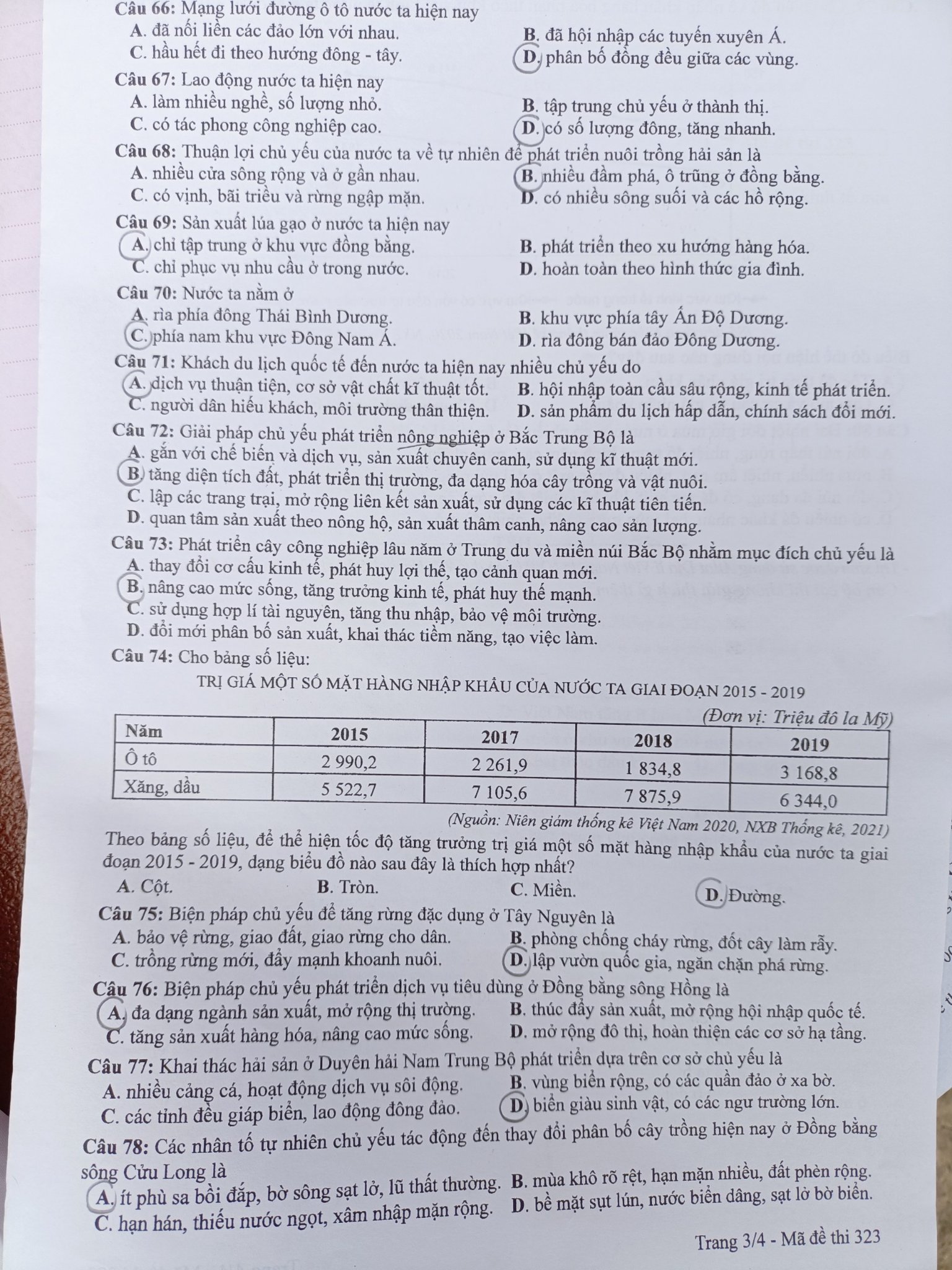 Giáo dục - Gợi ý đáp án môn Địa lý thi tốt nghiệp THPT 2022 chính xác nhất, nhanh nhất mã đề 323 (Hình 3).