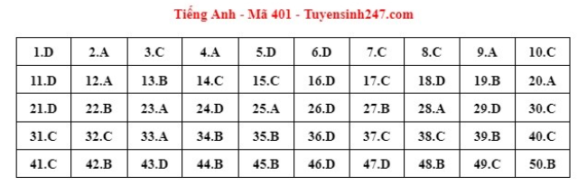 Giáo dục - Đáp án đề thi môn Ngoại ngữ thi tốt nghiệp THPT 2023 chuẩn nhất mã đề 401 (Hình 5).