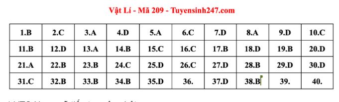 Giáo dục - Đề thi, đáp án môn Vật lý thi tốt nghiệp THPT 2023 chuẩn nhất mã đề 209 (Hình 5).