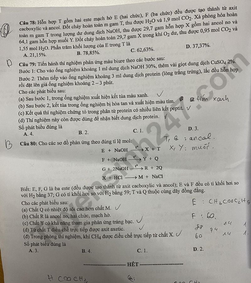 Giáo dục - Đề thi, đáp án môn Hóa học kỳ thi tốt nghiệp THPT 2024 mã đề 224 (Hình 4).