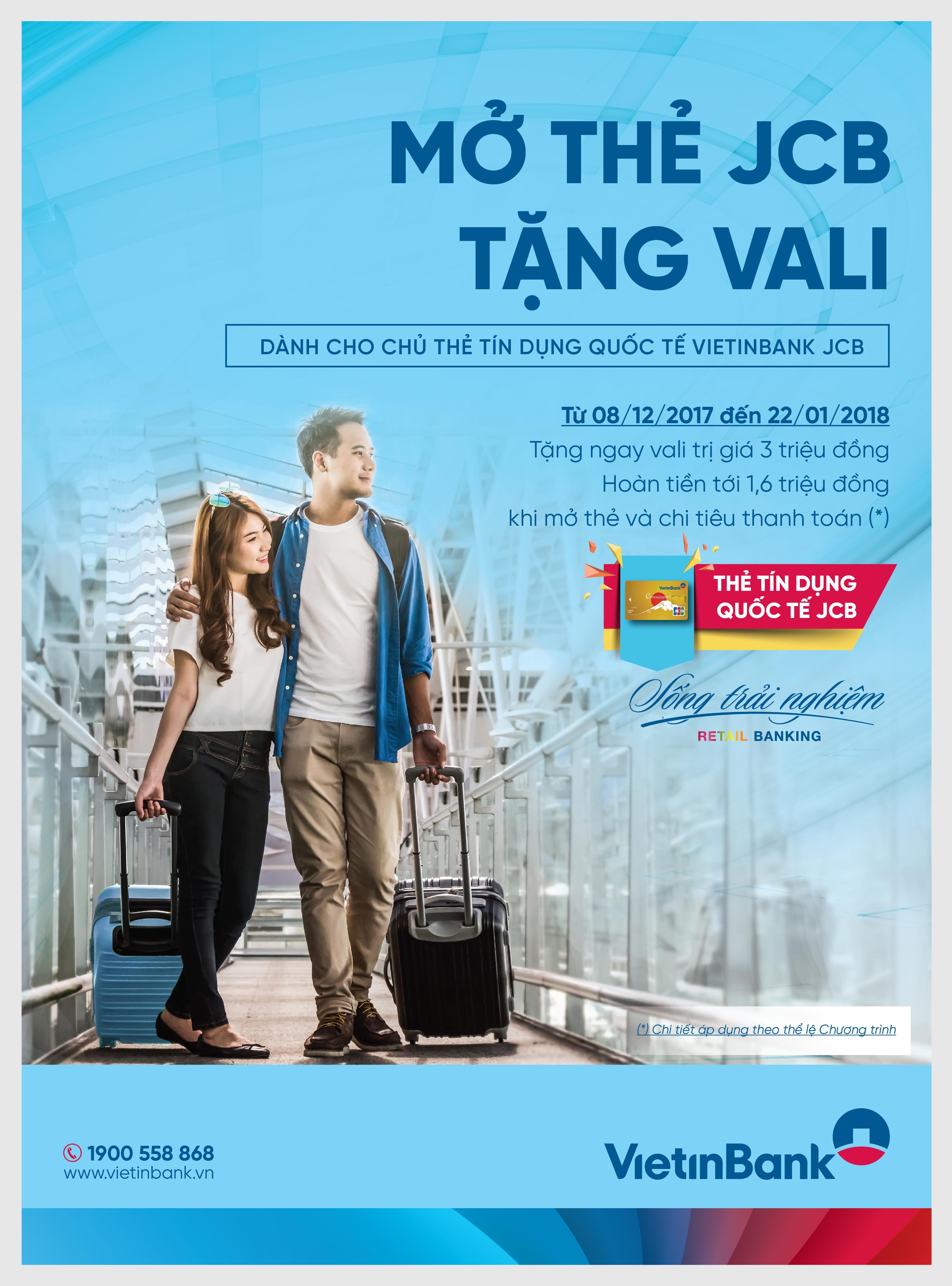 T&agrave;i ch&iacute;nh - Ng&acirc;n h&agrave;ng - VietinBank ưu đ&atilde;i &ldquo;Mở thẻ JCB - Tặng vali&rdquo;