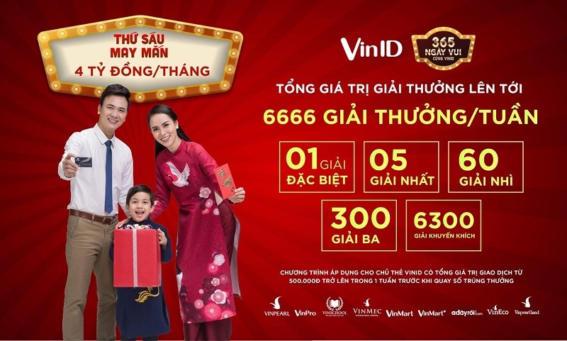 100 tỷ đồng tri ân chủ thẻ VINID trong '365 ngày vui'