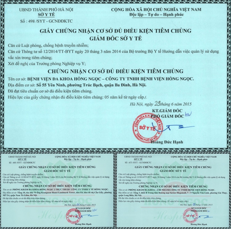 Bệnh viện đa khoa Hồng Ngọc - Cơ sở tiêm chủng an toàn tại Hà Nội