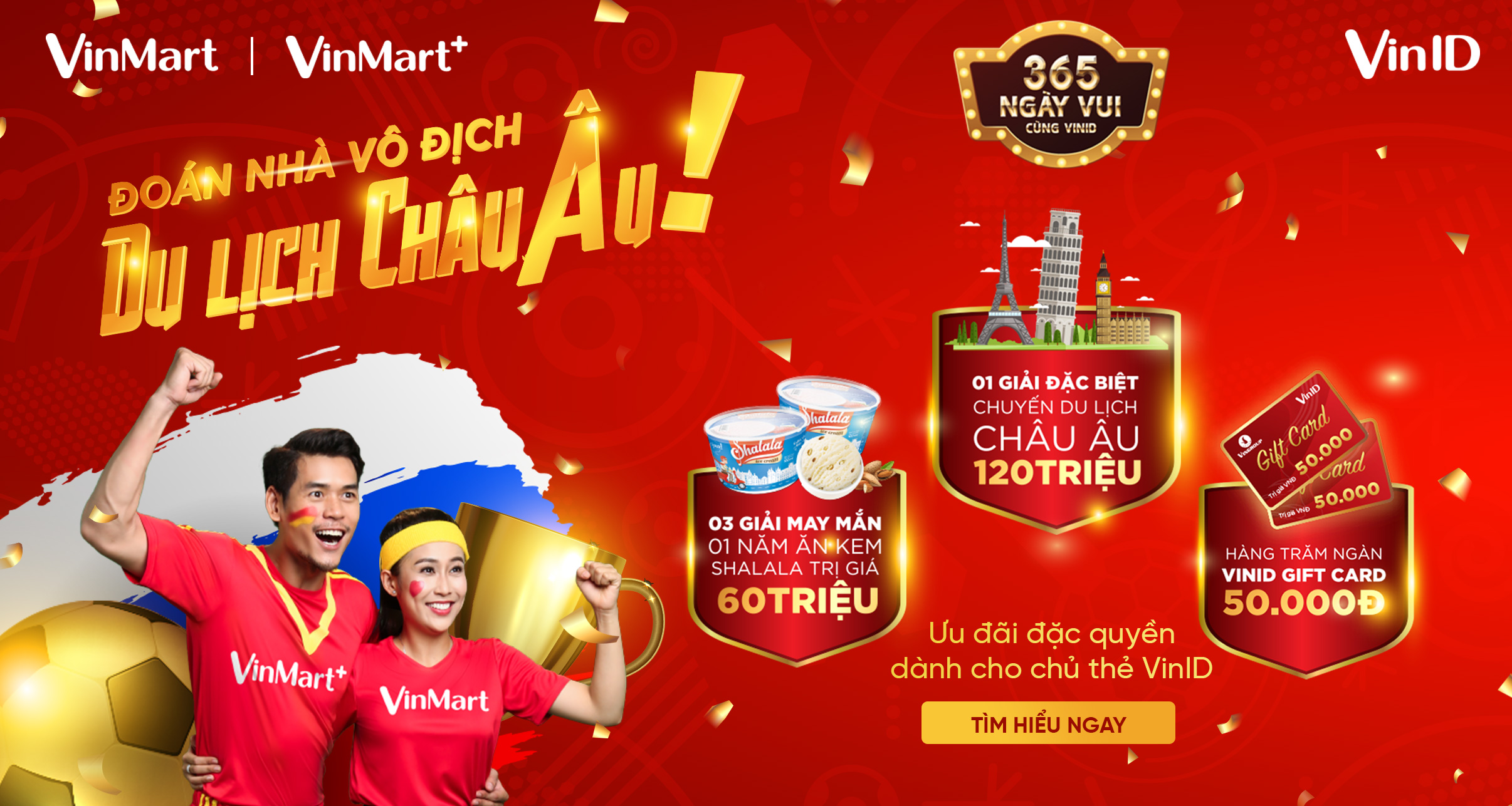 VinID tặng chuyến du lịch châu Âu, tivi65inch, ưu đãi 65% Vinpearl trong tháng 7