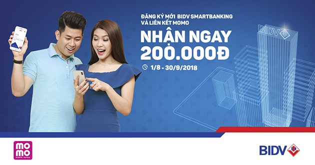 Tài chính - Ngân hàng - Nhận ngay 200.000đ khi đăng ký mới BIDV SmartBanking và liên kết MoMo   