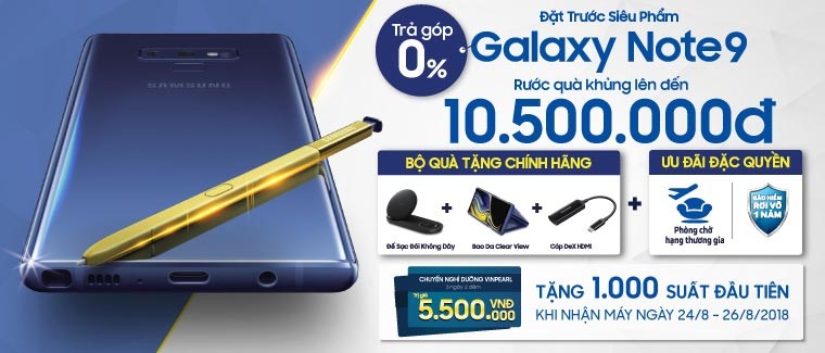 Tiêu dùng & Dư luận - 1.700 voucher nghỉ dưỡng 5 sao tặng khách đặt mua Samsung Galaxy Note9