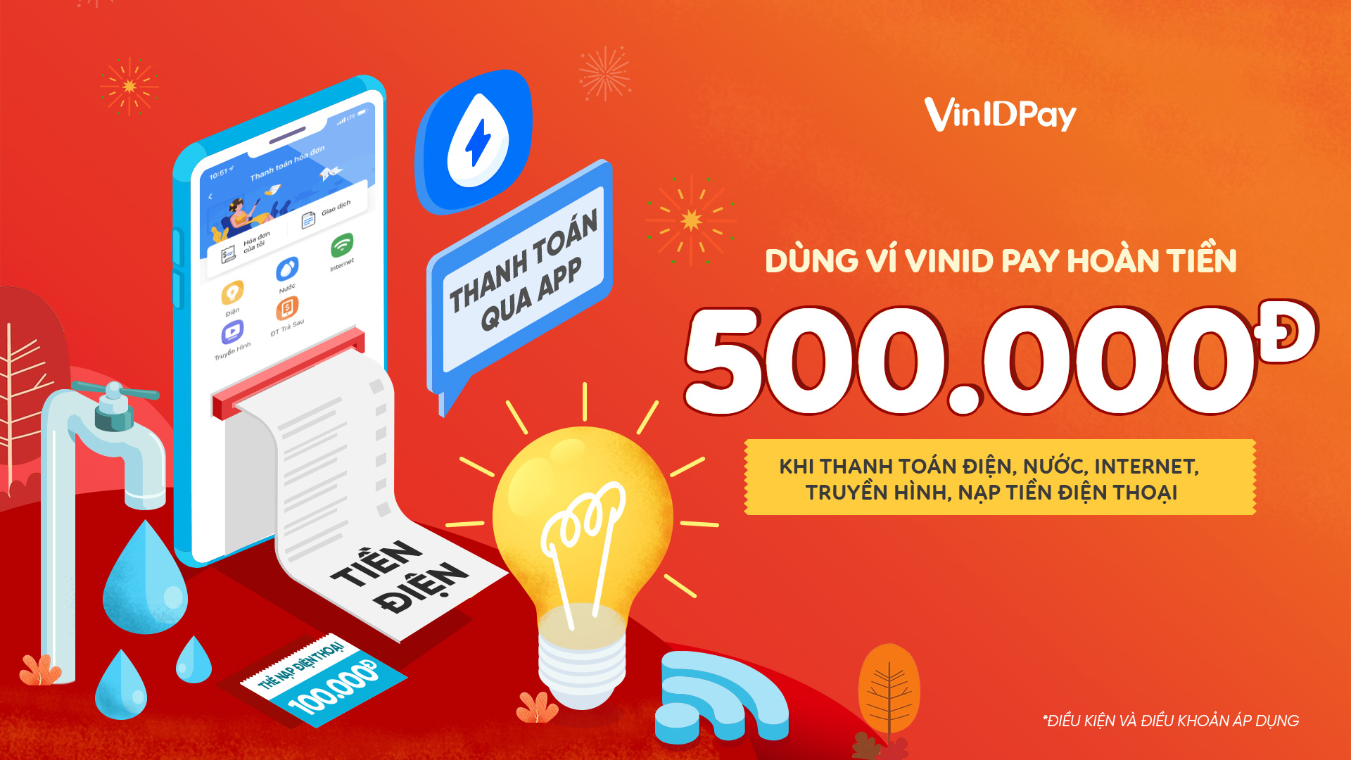 Truyền thông - Thanh toán hoá đơn điện nước trên App VinID nhận ngay ưu đãi 500.000VNĐ (Hình 2).