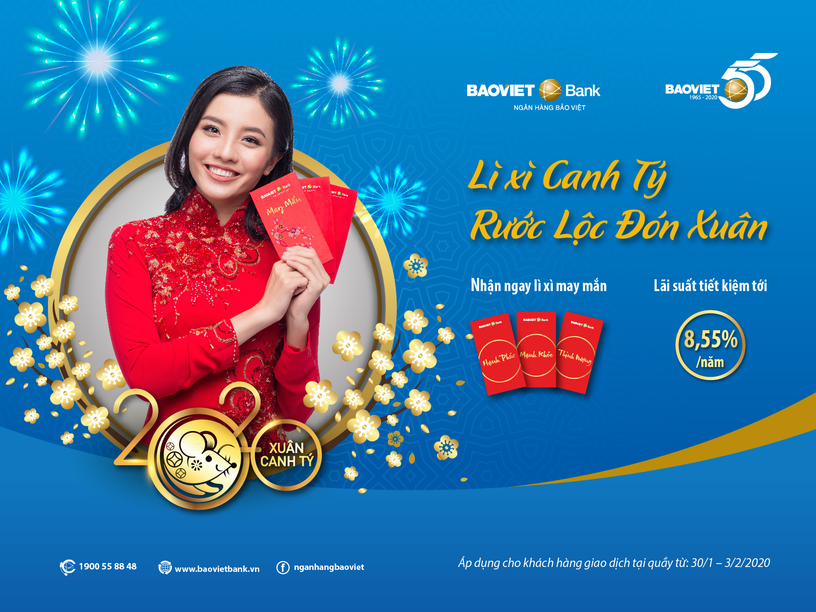 Tài chính - Ngân hàng - BAOVIET Bank triển khai chương trình lì xì Canh Tý – Rước lộc đón xuân, lãi suất tới 8,55%/năm 