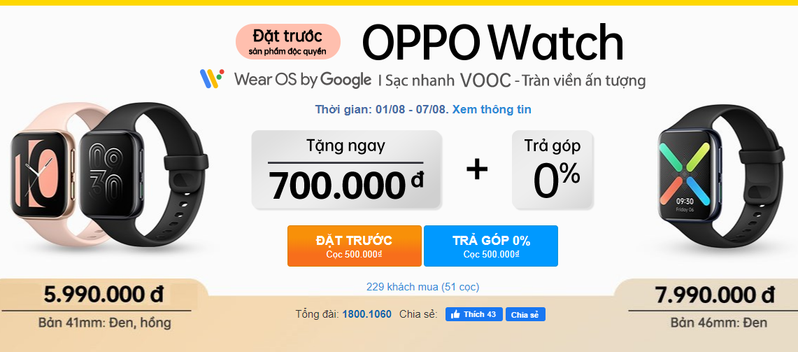 Tiêu dùng & Dư luận - Đặt trước siêu phẩm OPPO Watch đầu tiên với “giá cực tốt”, độc quyền tại  Thế Giới Di Động