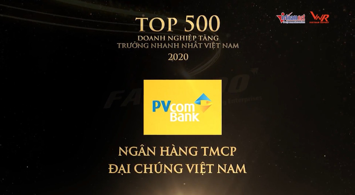 Tài chính - Ngân hàng - PvcomBank vinh dự nằm trong bảng xếp hạng FAST500 -500 doanh nghiệp tăng trưởng nhanh nhất Việt Nam năm 2020