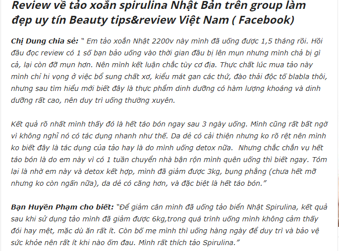 Cần biết - REVIEW Tảo xoắn Spirulina Nhật Bản có tốt không?  (Hình 4).