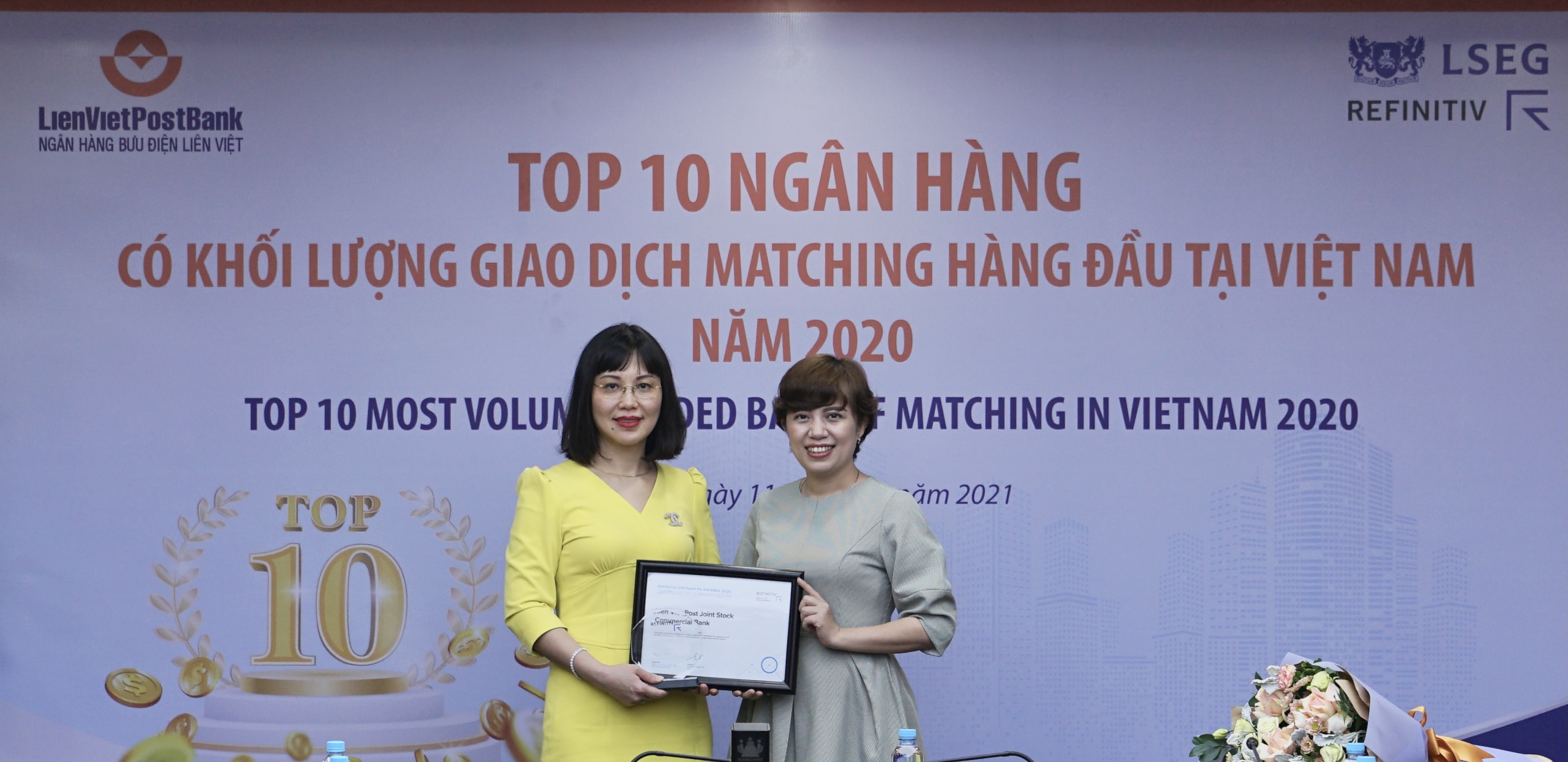 Tài chính - Ngân hàng - LienVietPostBank được vinh danh trong top 10 Ngân hàng có khối lượng giao dịch Matching lớn nhất thị trường ngoại hối Việt Nam 2020