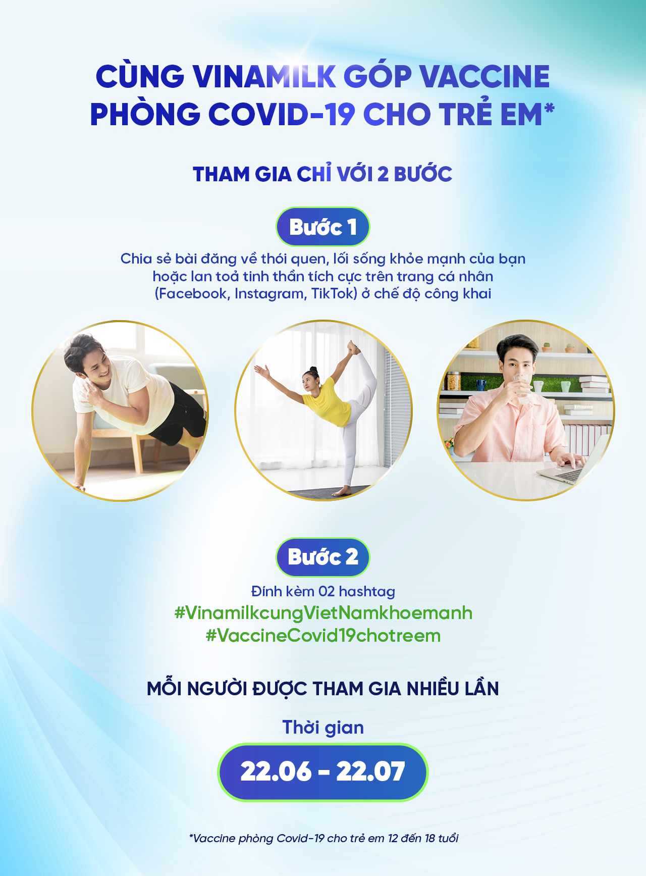 Tiêu dùng & Dư luận - Vinamilk kêu gọi cộng đồng lan tỏa lối sống khỏe, với mục tiêu góp vaccine cho trẻ em (Hình 2).