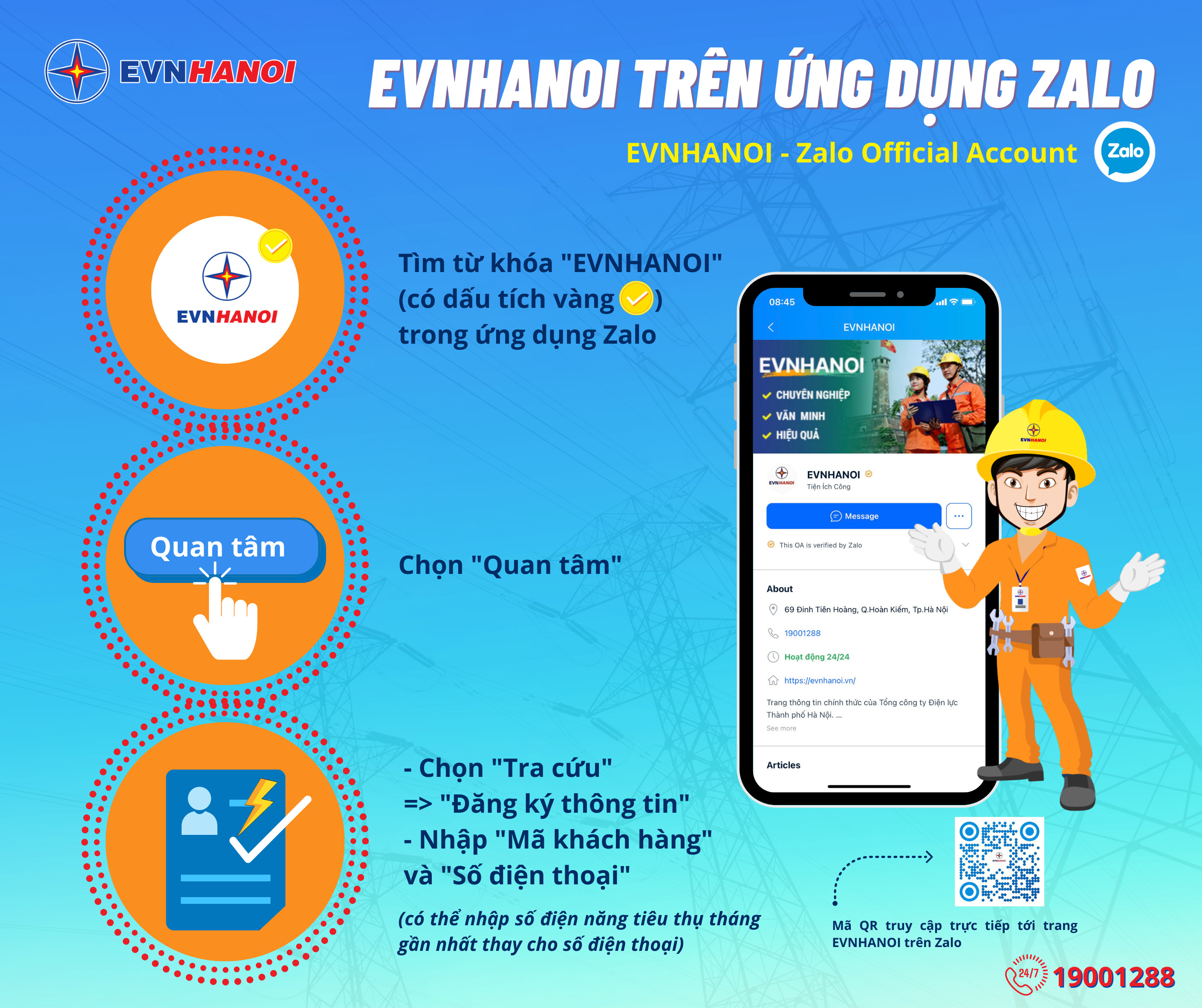 Tiêu dùng & Dư luận - Nhiều tiện ích khi sử dụng trang “EVNHANOI” trên ứng dụng ZaLo