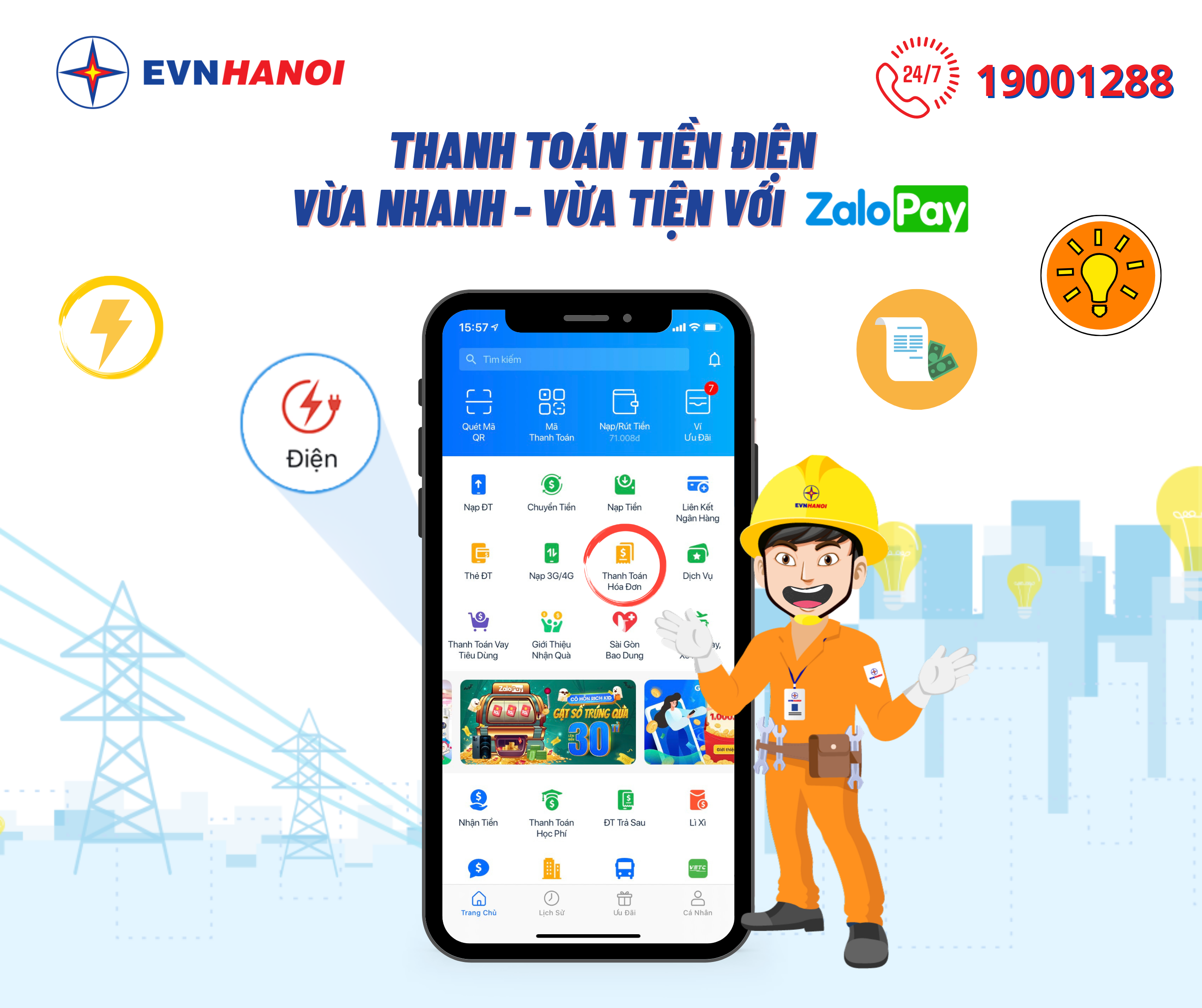 Tiêu dùng & Dư luận - Thanh toán tiền điện – Vừa tiện vừa nhanh với ZaloPay