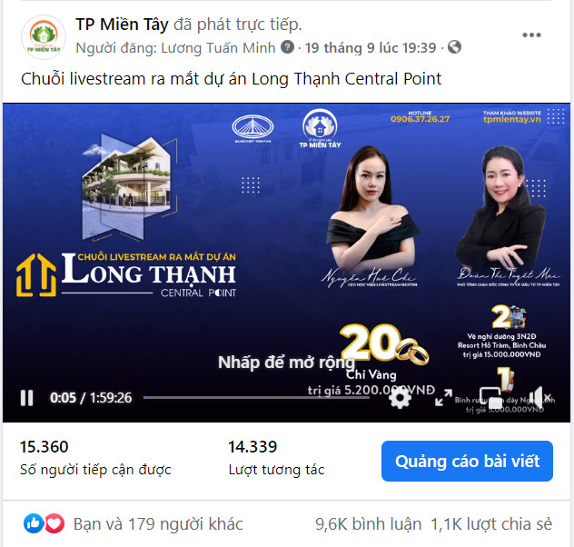 Cần biết - Long Thạnh Central Point: Lần đầu tiên xem livestream trải nghiệm dự án bằng ứng dụng thực tế ảo