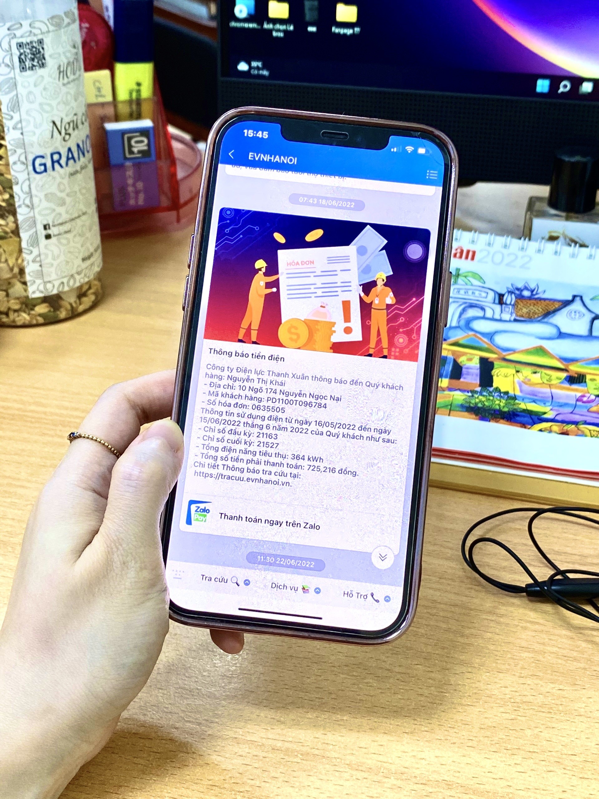 Kinh tế - Khách hàng sử dụng điện tại Hà Nội dễ dàng tra cứu thông tin tiền điện trên ứng dụng Zalo (Hình 3).