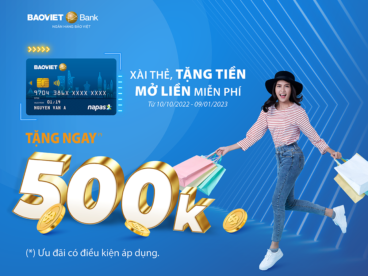 Tài chính - Ngân hàng - BAOVIET Bank tặng tiền cho khách mở thẻ tín dụng nội địa