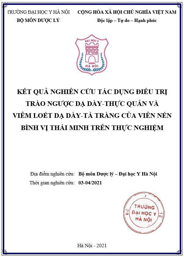 Cần biết - Công bố nghiên cứu của Đại học Y Hà Nội về hiệu quả của Bình Vị Thái Minh (Hình 2).