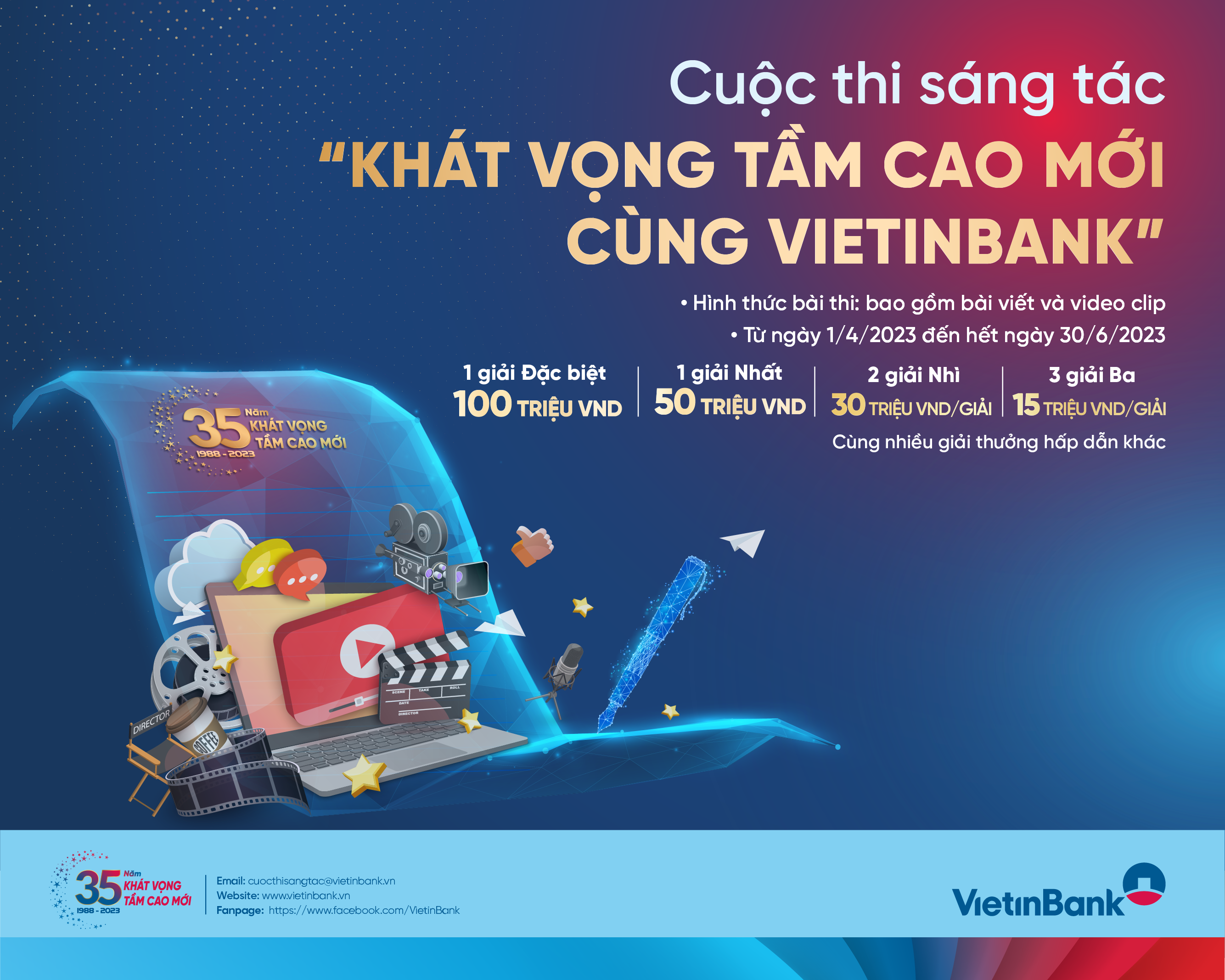 Kinh tế - VietinBank ph&aacute;t động cuộc thi s&aacute;ng t&aacute;c &ldquo;Kh&aacute;t vọng tầm cao mới c&ugrave;ng VietinBank&rdquo;