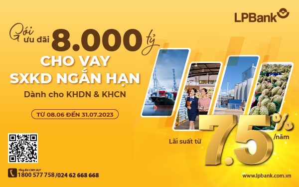 Tài chính - Ngân hàng - Sau 2 lần hạ lãi suất, LPBank tiếp tục tung gói vay  8.000 tỷ, lãi suất chỉ từ 7,5%/năm