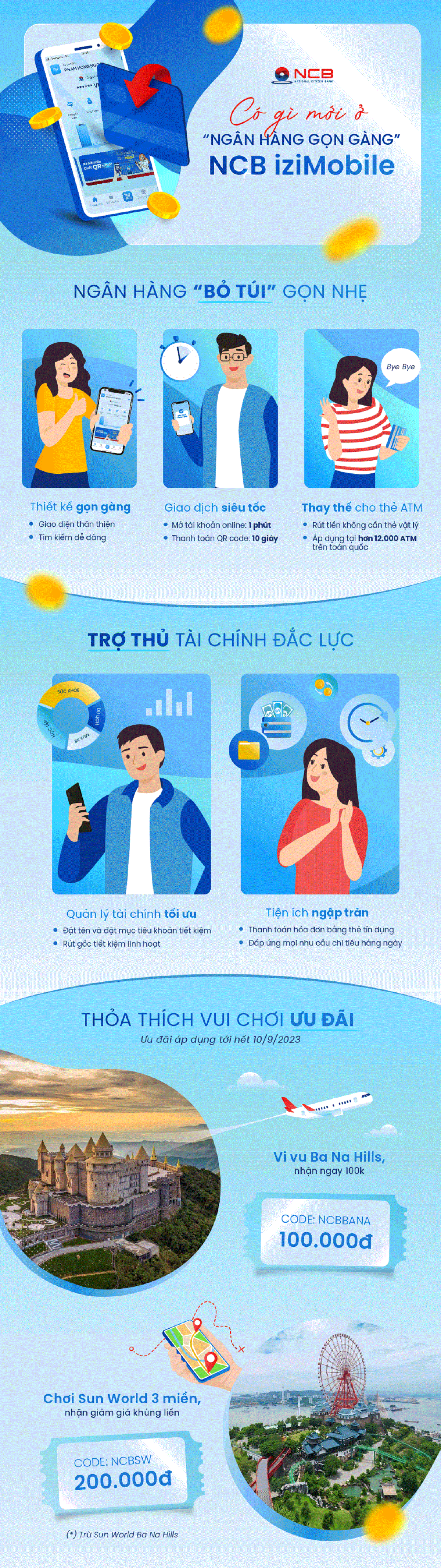 Kinh tế - Trải nghiệm tính năng mới , vui chơi cực đã với ứng dụng NCB iziMobile