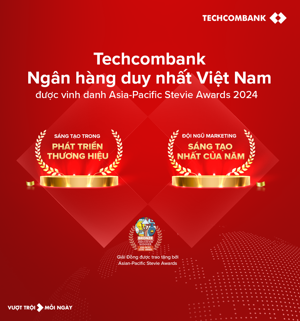 Kinh tế -  Techcombank được vinh danh 2 giải thưởng về đổi mới sáng tạo lĩnh vực thương hiệu và tiếp thị khu vực Châu Á-Thái Bình Dương 2024