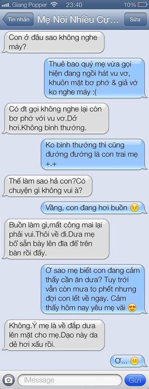 Giải tr&iacute; - &lsquo;Cười nghi&ecirc;ng ngả&rsquo; với tin nhắn của Giang Popper v&agrave; mẹ U55 (H&igrave;nh 4).