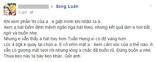 Giải trí - Đàm Vĩnh Hưng động viên Song Luân sau thất bại ở Giọng hát Việt (Hình 3).
