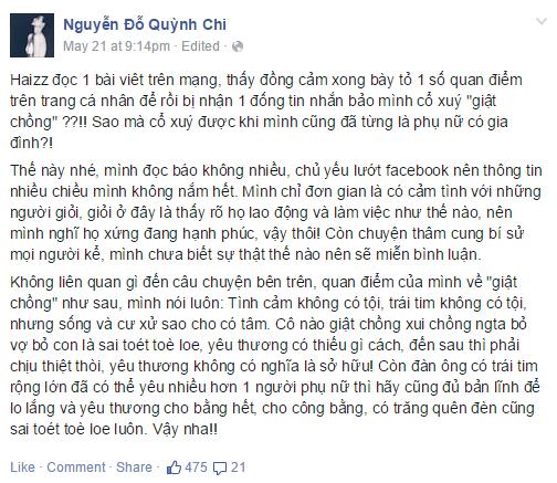 Đời sống - Hot girl Quỳnh Chi gây tranh cãi về phát ngôn ‘giật chồng’ (Hình 2).