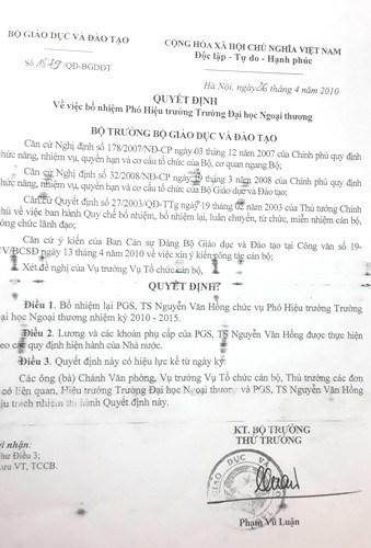 Xã hội - 4 Hiệu phó ĐH Ngoại thương hết nhiệm kỳ vẫn tại vị