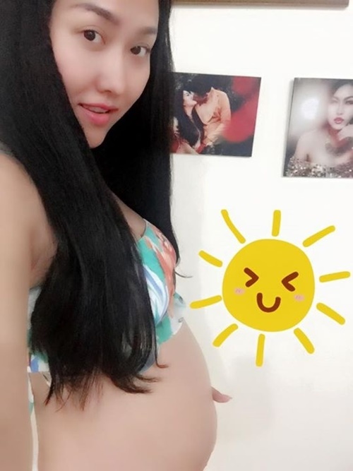 Giải tr&iacute; - Phi Thanh V&acirc;n diện bikini khoe bụng bầu đập tan nghi &aacute;n thai giả