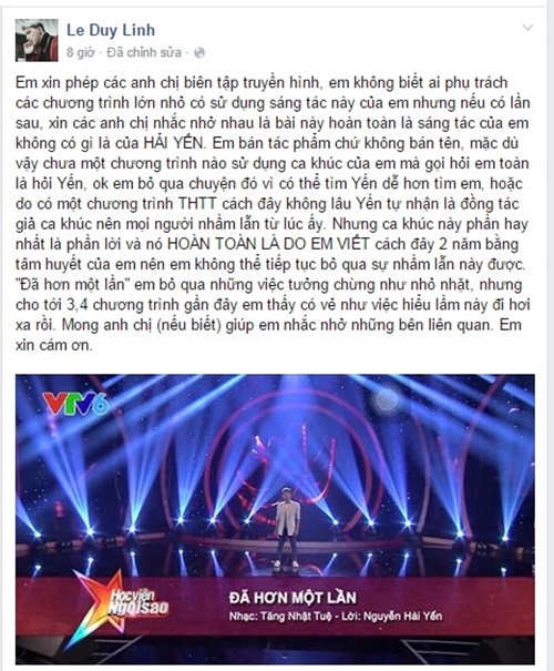 Giải trí - Ca sĩ Hải Yến lên tiếng về tin đồn 'cướp công' Tăng Nhật Tuệ (Hình 2).