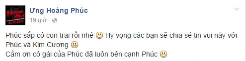 Giải trí - Ưng Hoàng Phúc và Kim Cương hạnh phúc lên chức bố mẹ (Hình 2).