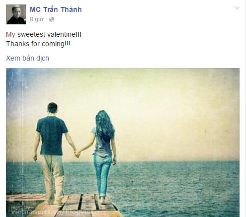 Giải trí - Valentine’s Day: Trấn Thành hạnh phúc, Hồ Ngọc Hà xem phim tình cảm (Hình 2).